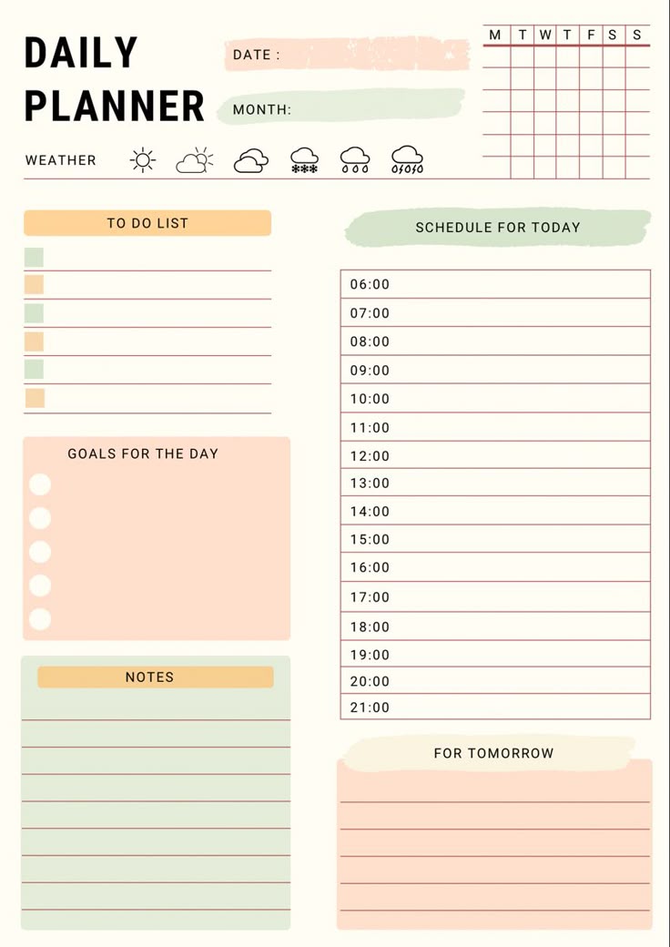 Minimalist Daily Planner Printable – Productivity & Time Blocking Planner (Instant Download)