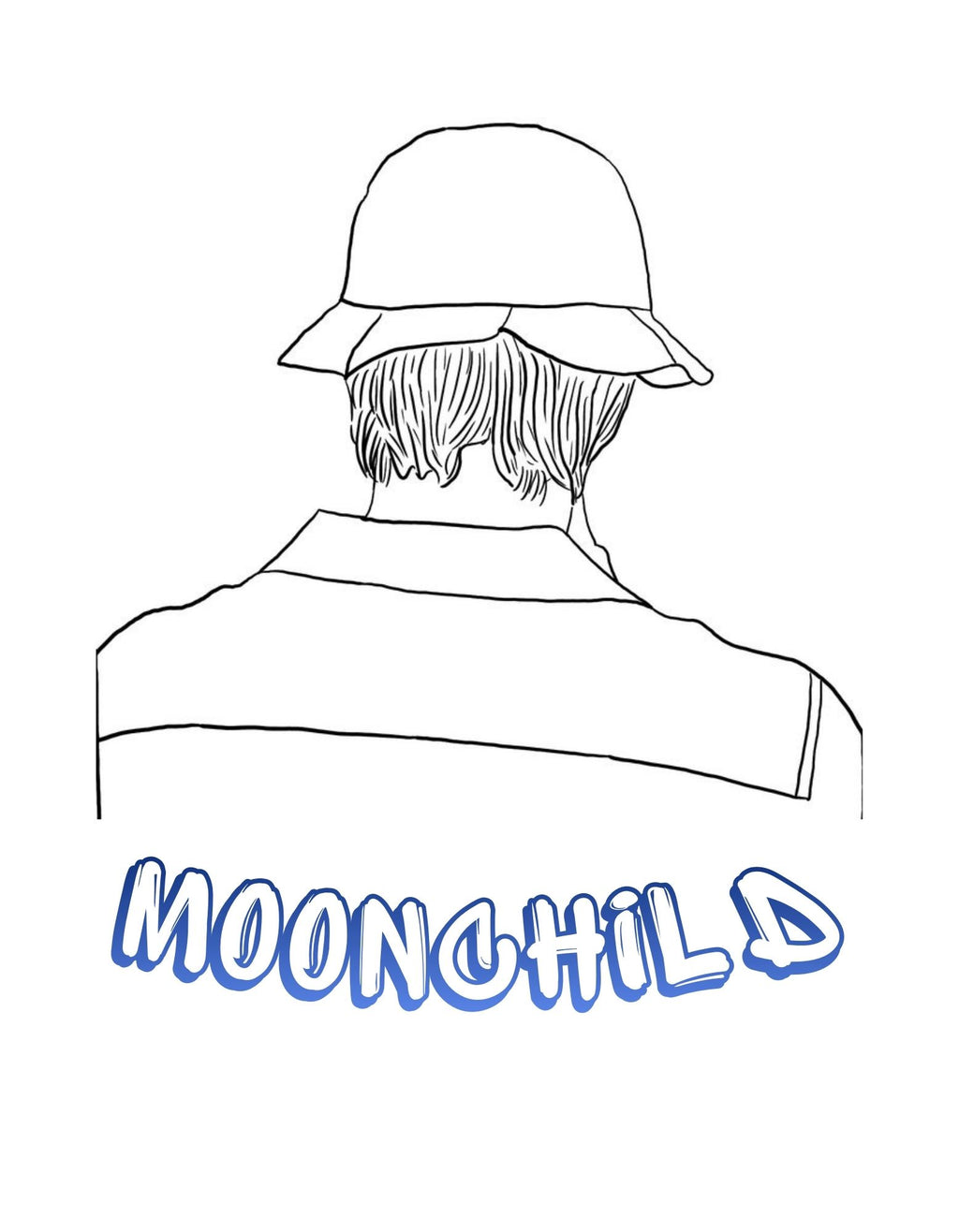 Moonchild Inspired Unisex T-Shirt | Minimal Line Art BTS RM Fan Shirt