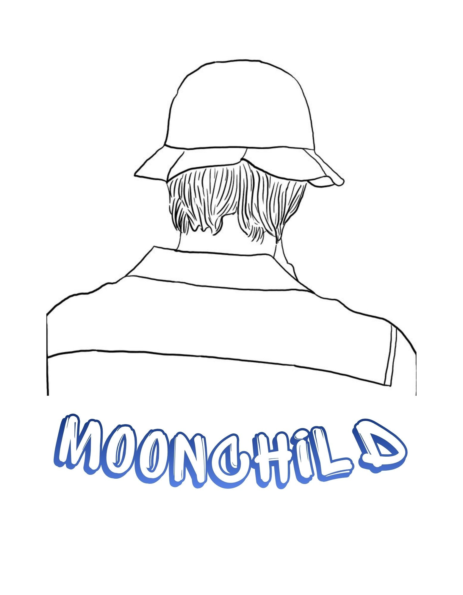 Moonchild Inspired Unisex T-Shirt | Minimal Line Art BTS RM Fan Shirt