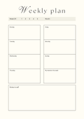 Weekly Planner Printable – Minimal Productivity Planner (Instant Download)